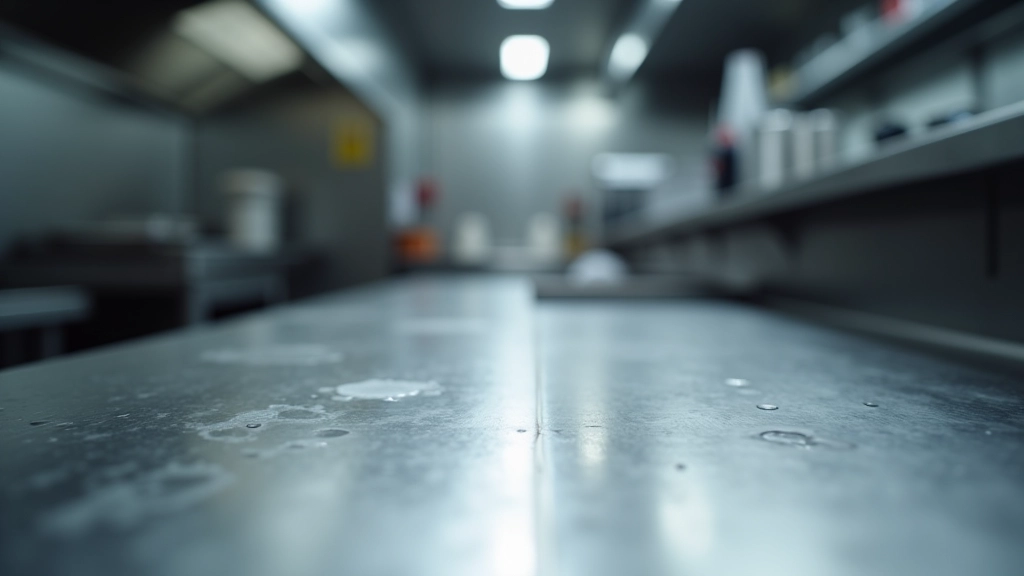 Common stainless steel surface damage including water spots, fingerprints, and minor scratches on commercial equipment